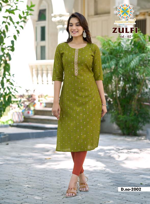 Passion tree zulfi vol 2 straight kurtis wholesale price